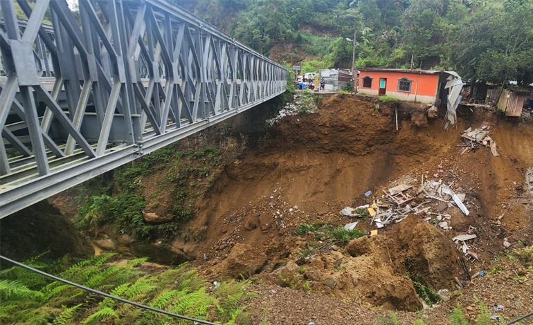 Lluvias inhabilitan puente Bailey en Agua Caliente,&nbsp;Ocotepeque