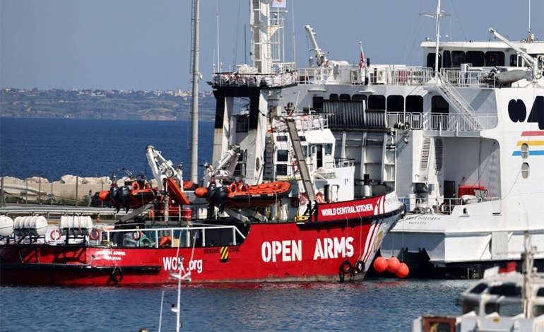 Un primer buque con víveres zarpó a Franja de&nbsp;Gaza