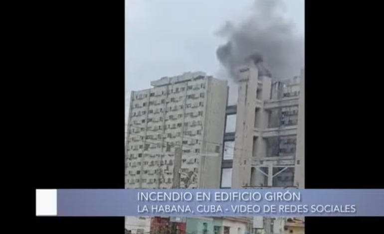 Se incendia emblemático Edificio Girón en La&nbsp;Habana