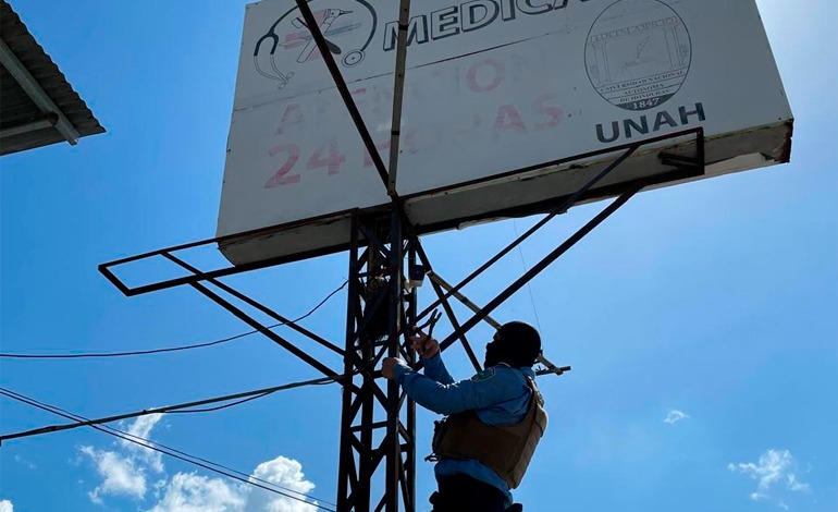 DIPAMPCO desmantela centro de monitoreo de la 18 en&nbsp;Chamelecón