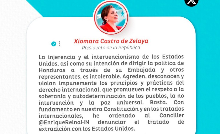 Presidenta ordena “denunciar” el tratado de&nbsp;extradición