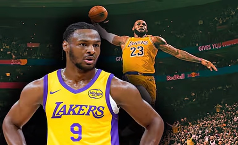 Bronny James anotó sus primeros puntos en la&nbsp;NBA