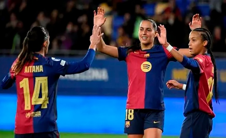 5 goles en 12 minutos, Barsa aplasta al ST&nbsp;Poelten