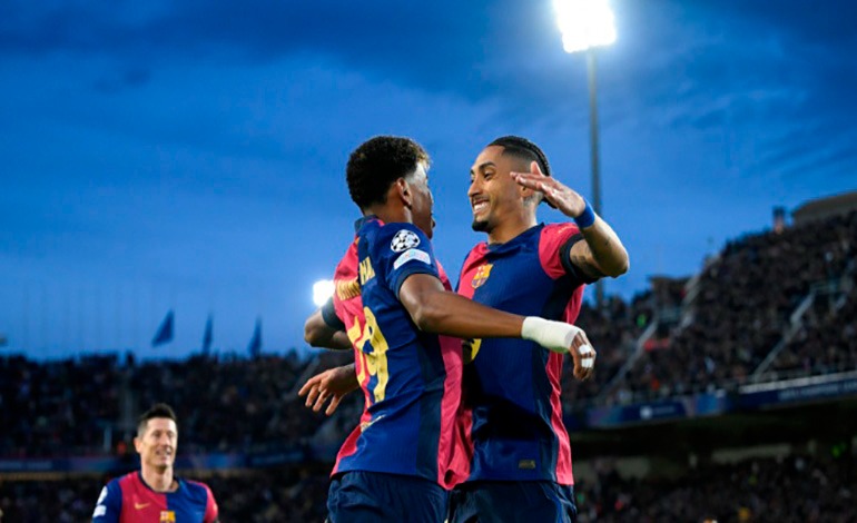 Yamal y Raphinha lanzan al Barcelona a&nbsp;cuartos