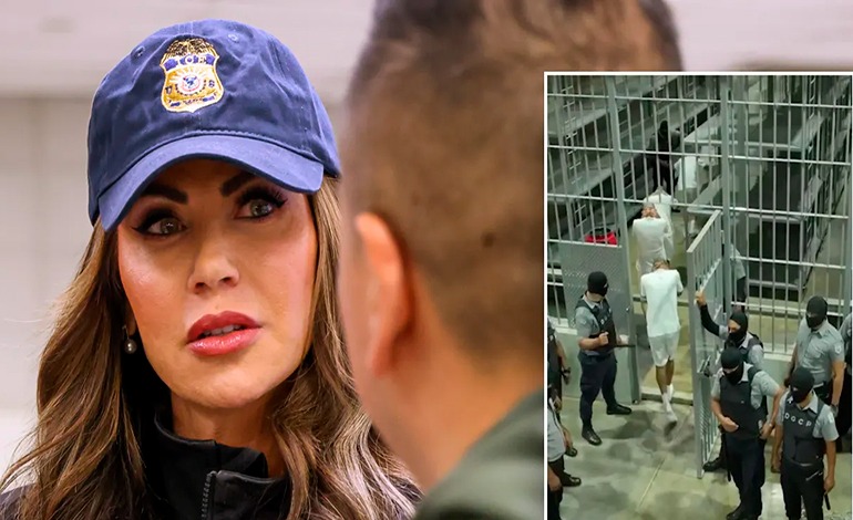 Kristi Noem conoce cárcel en la que están&nbsp;venezolanos