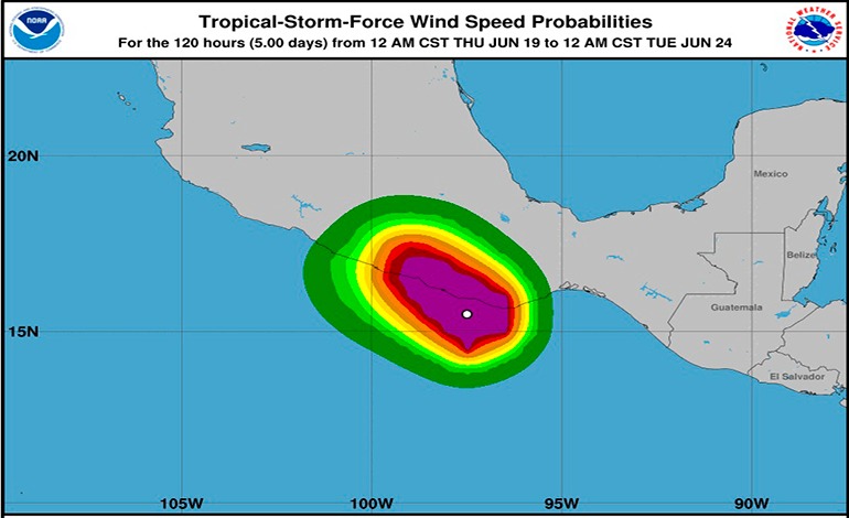 Erick tocó tierra en el estado mexicano de&nbsp;Oaxaca