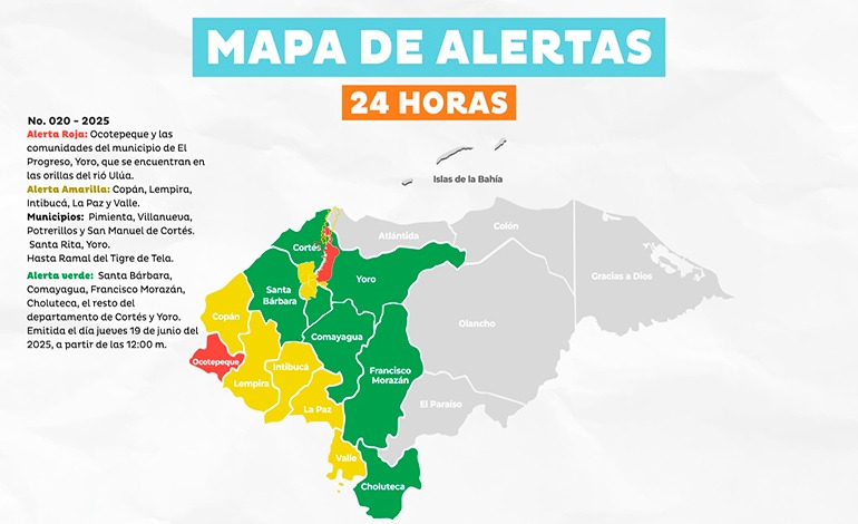 Se mantiene la Alerta Roja para&nbsp;Ocotepeque