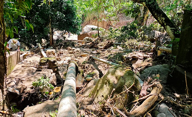 Fuertes lluvias destruyen represa de agua potable de Sinuapa y&nbsp;Ocotepeque