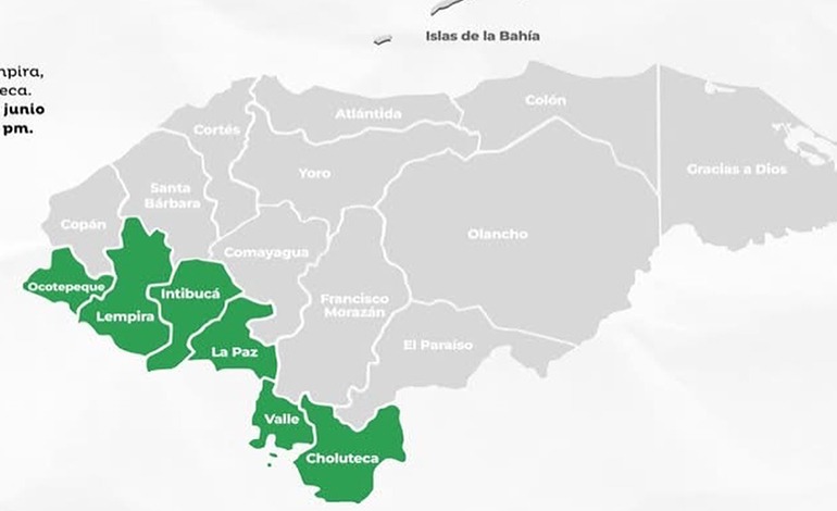 Alerta Verde en 6&nbsp;departamentos