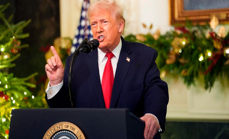 Trump se reivindica: presume “cambios históricos” y culpa a Biden del caos&nbsp;migratorio