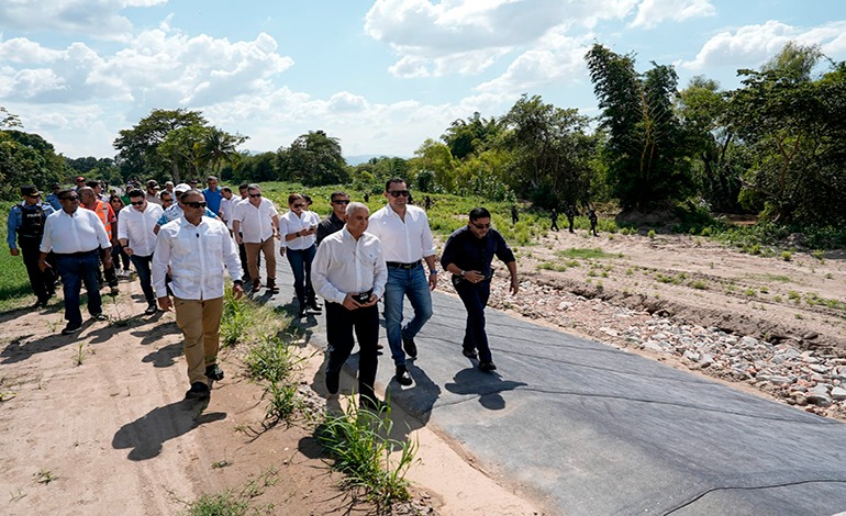 CN supervisa obras de protección contra inundaciones en San Juan Viejo, La Lima